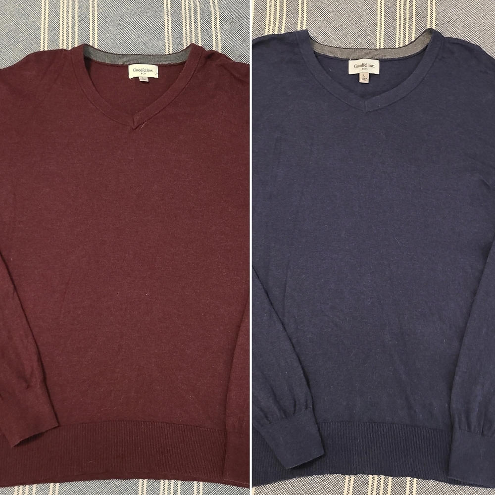 Goodfellow v-neck pullover sweater sweaters cotton wool blend L lot